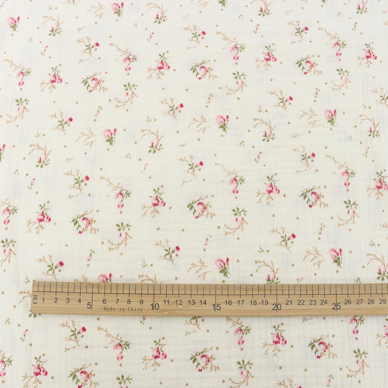 sunflower  print   100% Cotton  muslin gauze  crepe fabric for swaddle