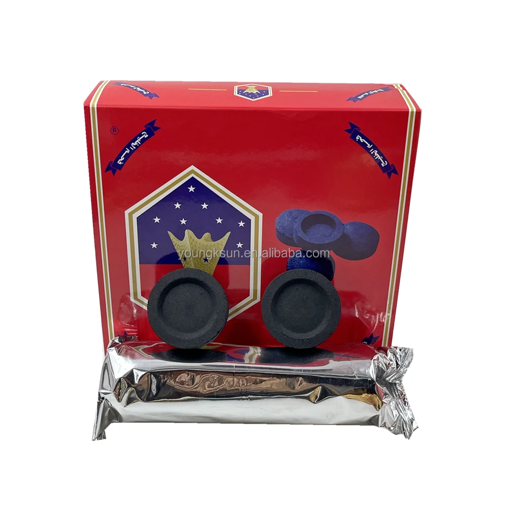 YKS hot selling smokeless fruit wood 40 mm round hookah coal tablets shisha charcoal for incense