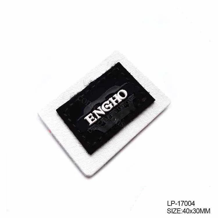 Stylish handmade jeans made label custom embossed leather patch for coat