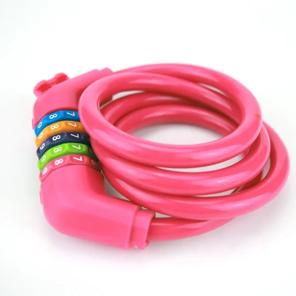 
high quality safety steel cable folding mountain Chain Keyless security Bicycle Cable 5 Digit Combination Bike Lock 