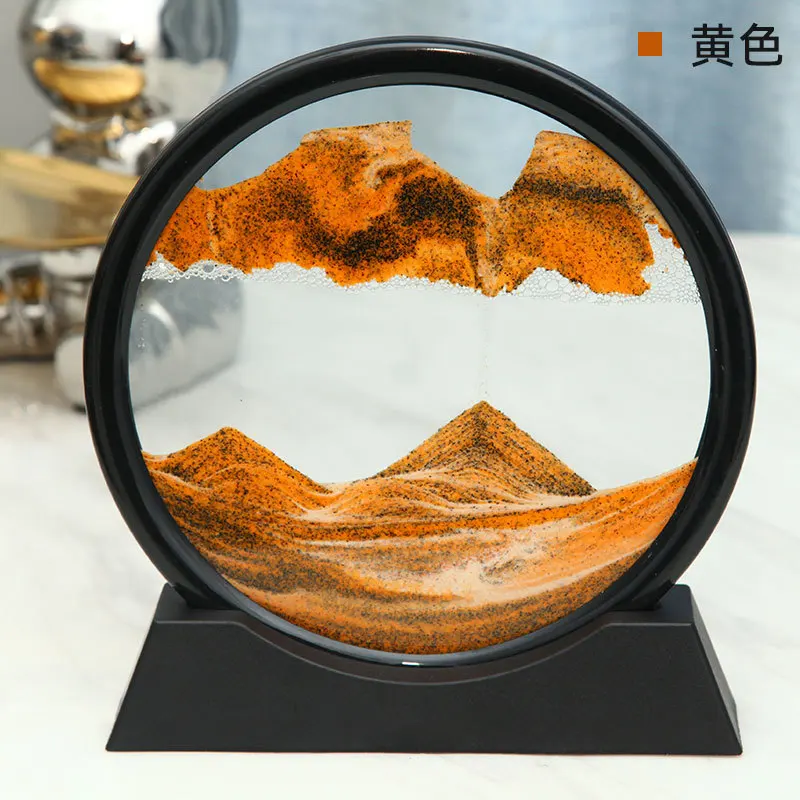 Dropshipping Shopify 3D Dynamic Sand Art Liquid Motion Moving Sand Art Picture Round Glass 3D Deep Sea Sandscape