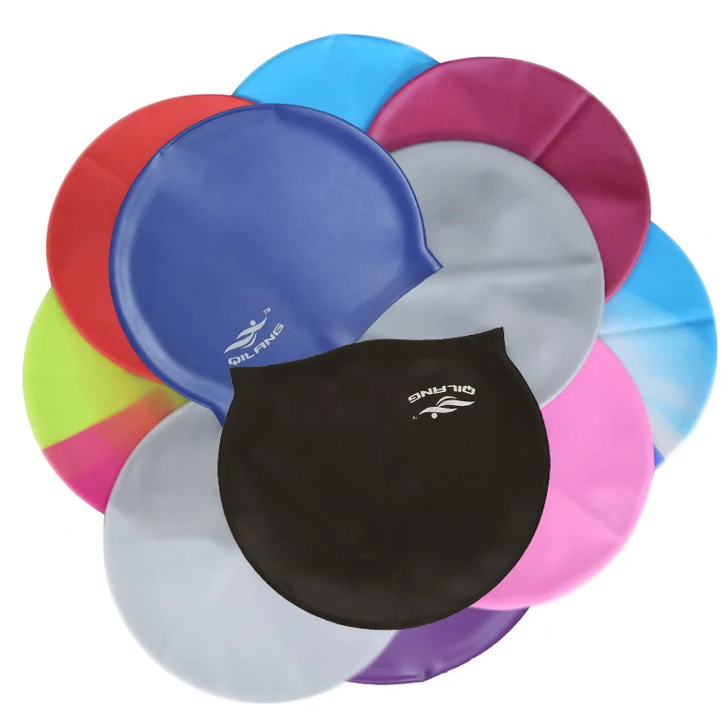 Adults High Elastic Swimming Caps Men Women Waterproof Swimming Pool Cap Protect Ears Long Hair Large Silicone Diving Hat