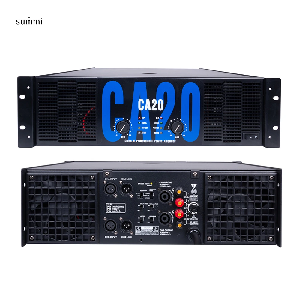 CA20 Professional Subwoofer Power Amplifier 2 Channel 2*1300W  Audio Sound Standard Power Amplifier For Stage