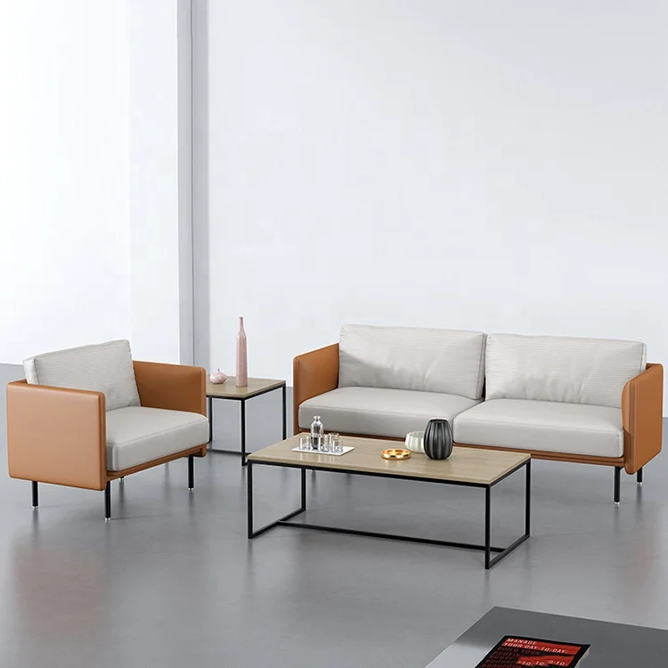 Modern  Office Furniture Commercial Sofa Leather Reception Sofa Waiting Room Lounge Office Sofa