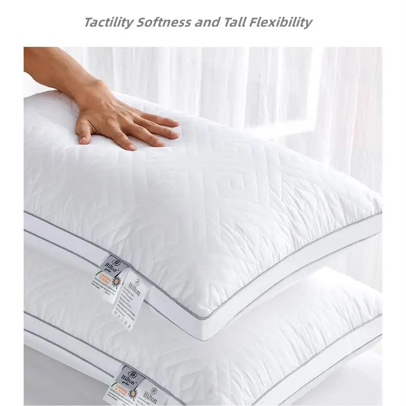 Custom Super Soft Healthy Sleep Microfiber Polyester 5 Star hotel 48x74 Pillow Hilton Hilton Pillow With Double Line