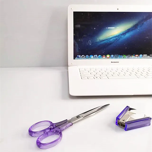 High Quality Transparent purple Acrylic Office Supplies Custom Office Table Stationery Set