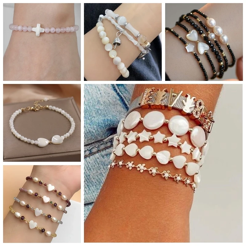 15 inch Natural White Freshwater Shell Beads Mother Pearl Spacer DIY Jewelry Making  Loose Bead Necklace Bracelet Coral Bone