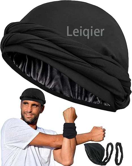 Custom Logo  Unisex Long Cotton Long Tail Silky Scarf Pirate Hat Chemo Caps Skull Hat Turban Hair Band Bandanas