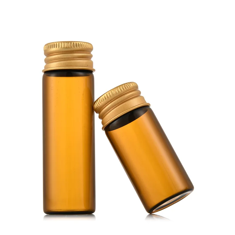 Wholesale 25ml 30ml glass vial for coffee packaging clear amber glass tube sample tester with screw aluminum lid