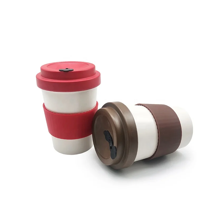 2022 new  popular Wholesale 100% Natural Bamboo Fiber Coffee Cup with bamboo fiber lid