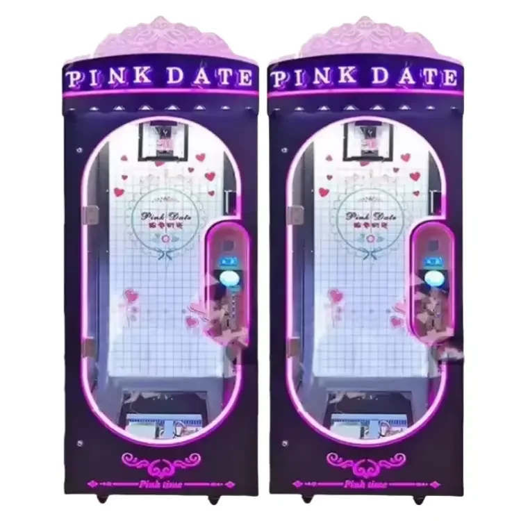 Luxury Arcade Prize Claw Crane Game Machine Pink Date Cut Scissors Toy Gift Wholesale Price 220V Coin Payment Metal Plastic