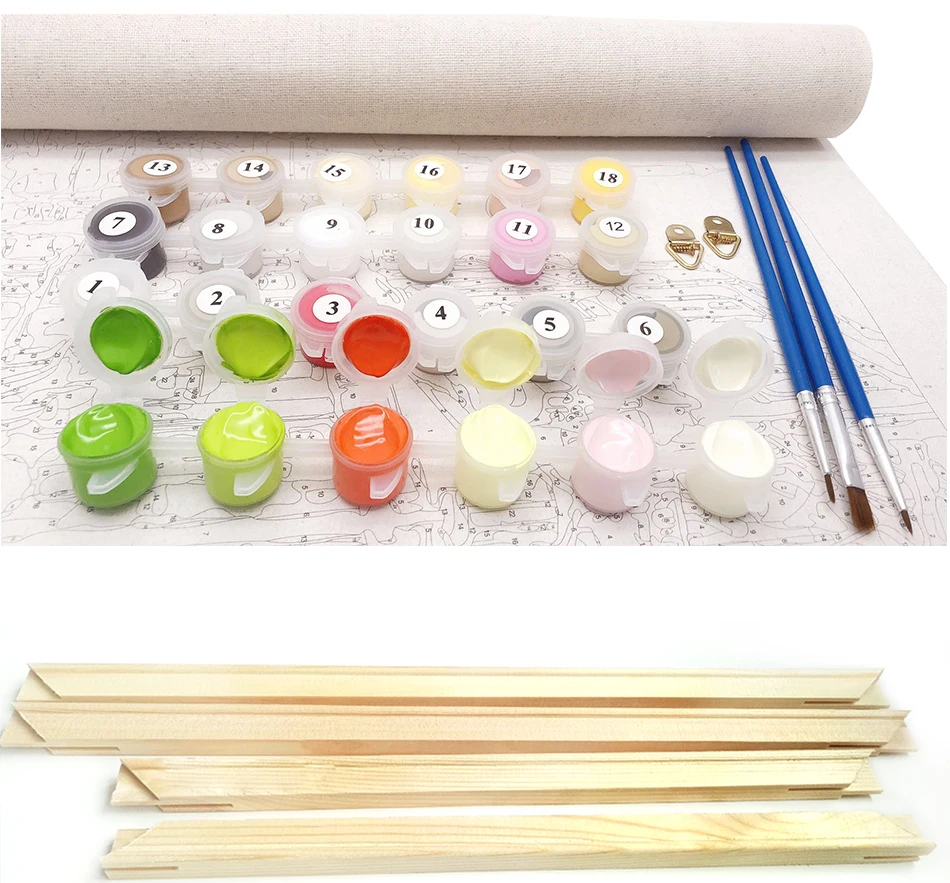 CHENISTORY DZ1551 Paint By Number Nudes Bare Back With Wood Frame