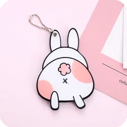 M-58 Gift small mirror manufacturers wholesale portable with keychain small round mirror color optional imitation leather makeup