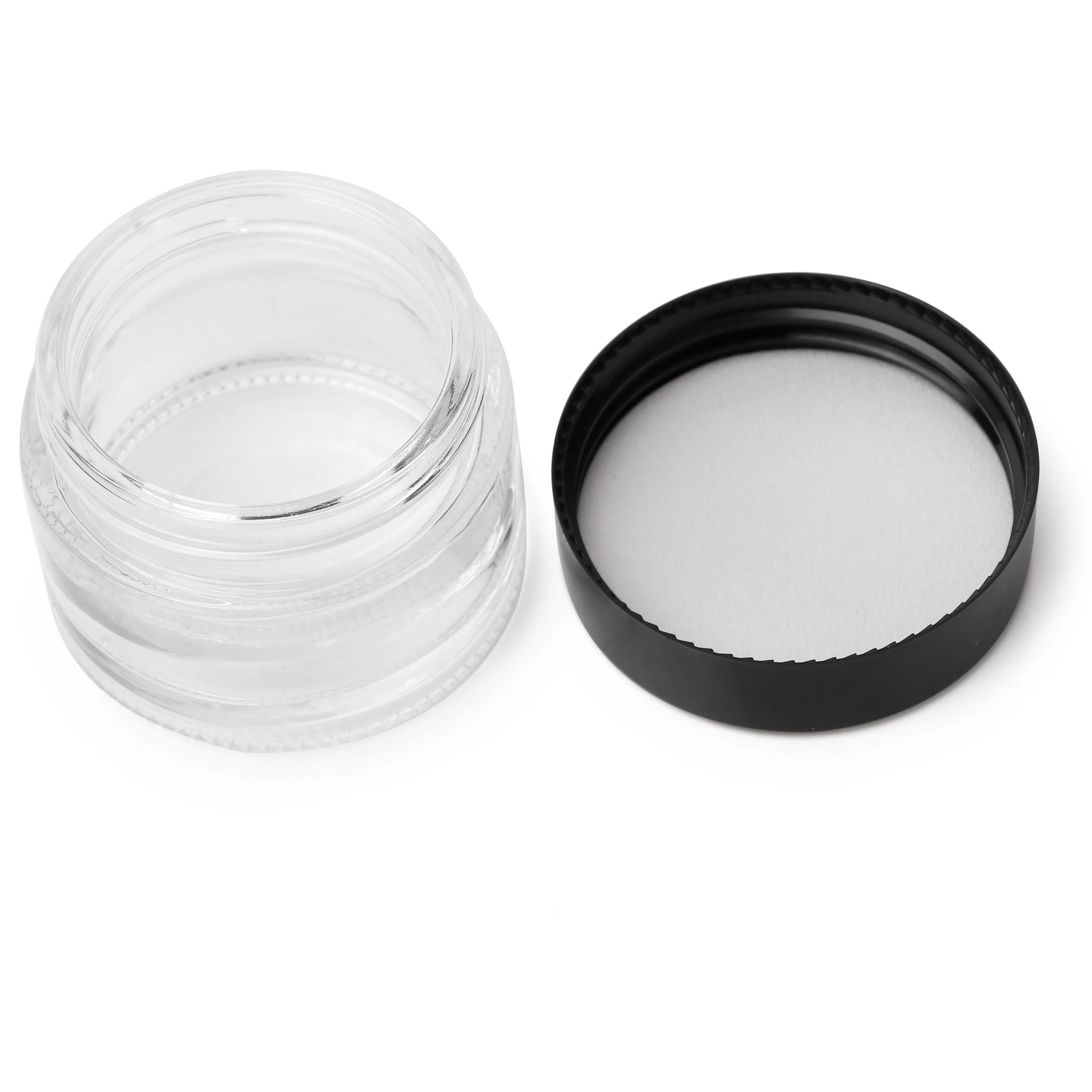 5g 15g 100g Glass Jar Empty Refillable Cream Jar Facial Makeup Lotion Container Cosmetic Jars with Black PET Lids