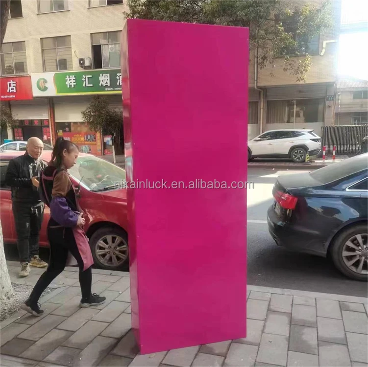 Wedding Decoration 360 Photo Booth Backdrop Stand Pink Metal Wedding Stage Shop Decoration Design Activities Display Box