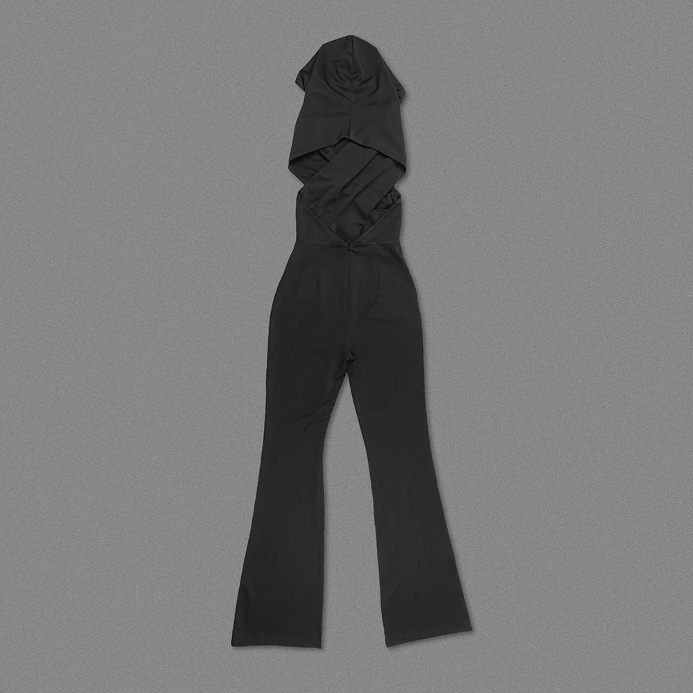 JB2242 Black Elegant Spandex Jumpsuit Women Clothing Sexy Club Sleeveless Fashion Backless Jumpsuit Party