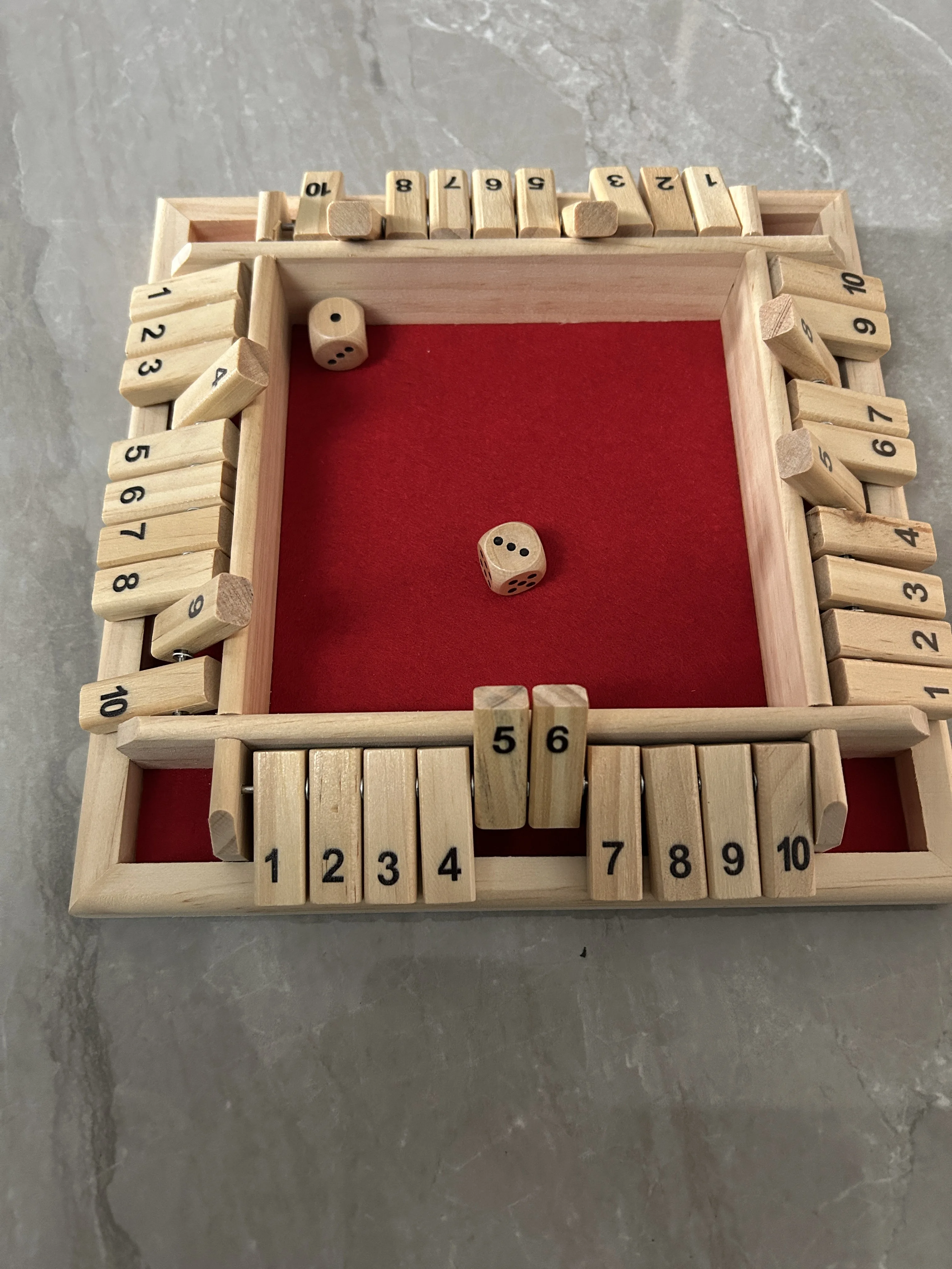 LANDER-MAN Wooden Shut The Box Game Fun and Casual Board Game