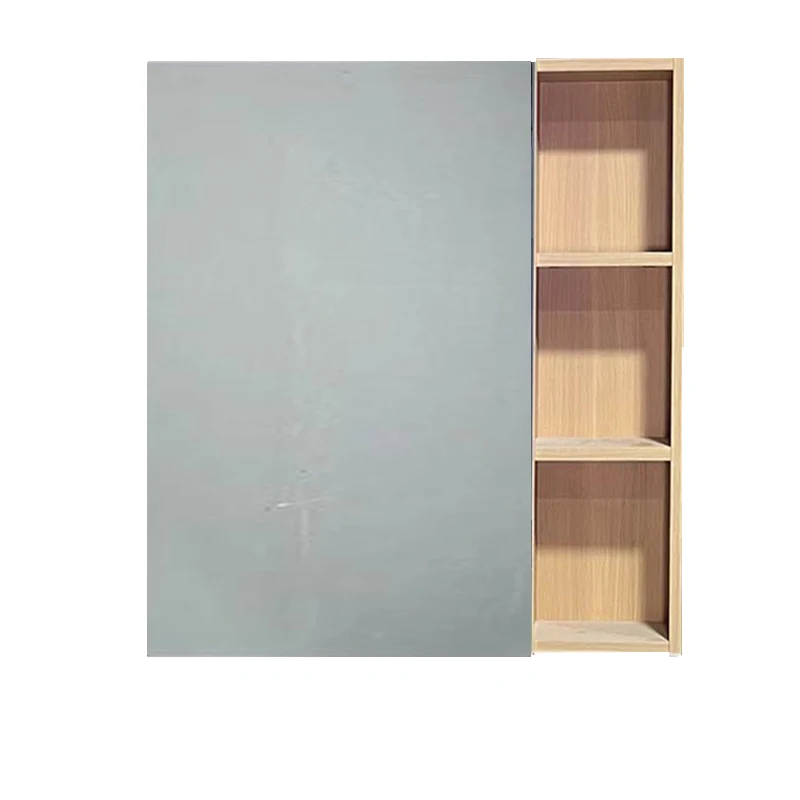 Simple wall hanging solid wood bathroom cabinet modern for hotel bathroom rectangular sink