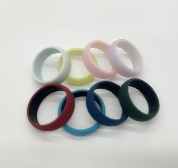 High quality matte and shiny silicone wedding ring for men silicone wedding bands with custom engrave logo