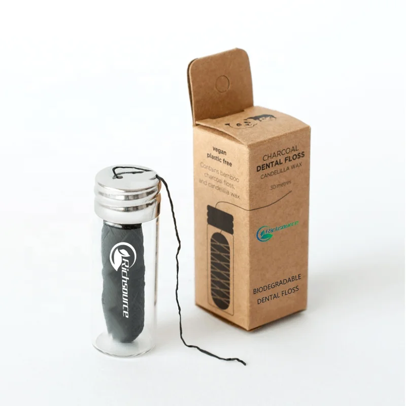 High quality Dental flosser simple plastic box floss dental nonbiodegradable packing biodegradable floss paper box teeth floss