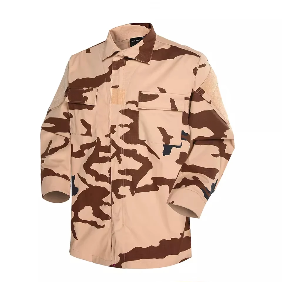 Chad Government Desert Jungle Camouflage Printed Multi Function Mens Outdoor Tactical Combat Uniform BDU