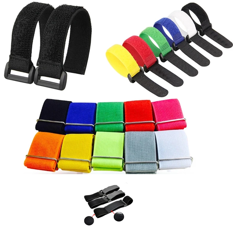 2022 Hot Selling Facebook Factory Suppliers Black Hook And Loop Non-Slip Elastic Arm Band Cable Tie With Metal Buckle