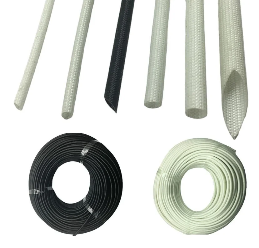VW-1 White/Black 600C HIGH TEMP Fiberglass Sleeving Wire Cable Insulation Tube