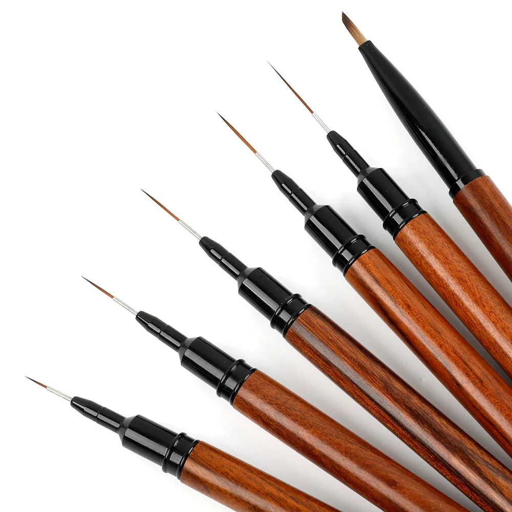 BQAN Private Label Custom Logo Nail Art Brushes Wooden Handle Nail Liner Brushes Nail Painting Aquarell Builder Gel Brush