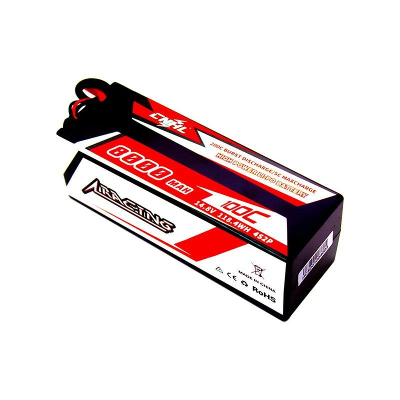 CNHL racing series 8000mah 14.8v 4s 100c lipo battery hard case with deans plug