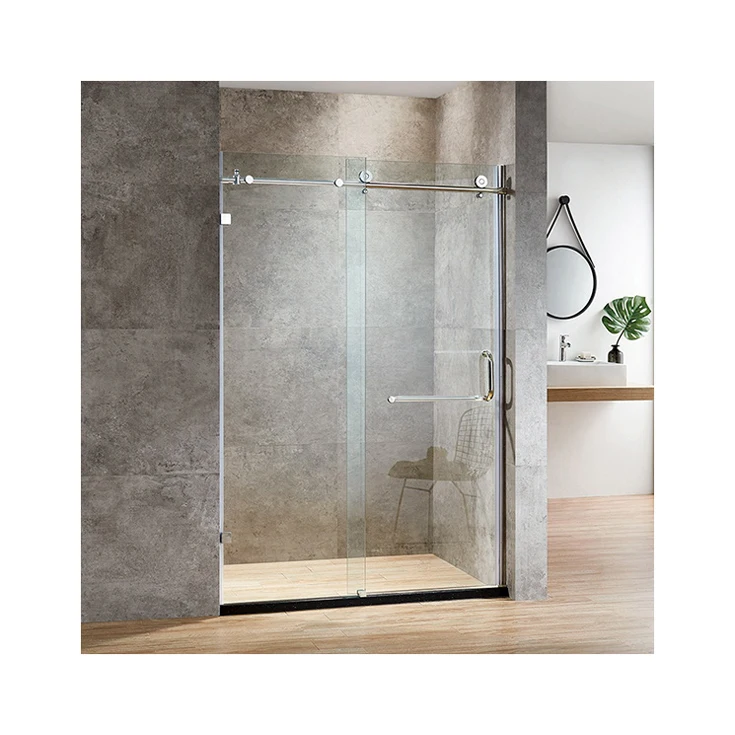Luxury 8mm Japanese Bath Tempered Glass Sliding Shower Room With Frame