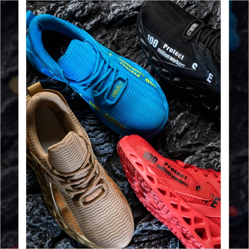 Toe Shoes for Men, Indestructible Work Sneakers with Puncture Proof Insole, Breathable Safety Shoes for Constr Comfortable Steel