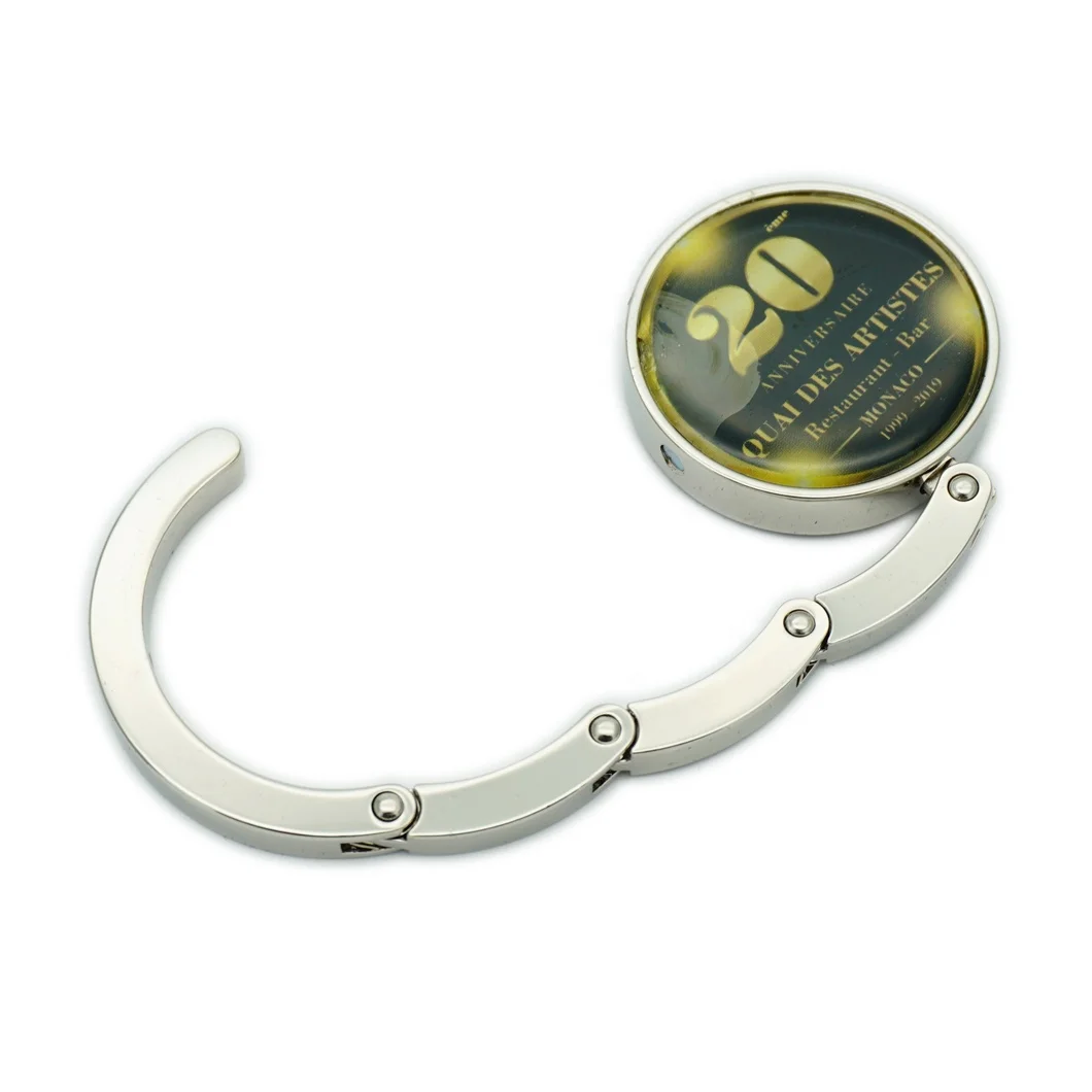 Custom bag table hangers Foldable sublimation printing Logo purse instant bag hanger fashion handbag hangers hook for bags