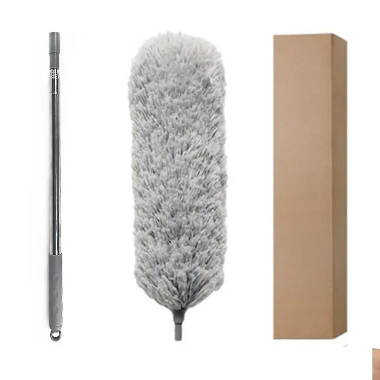 2.4m Wholesales flexible stainless steel ceiling cleaning duster Long telescopic extendable microfiber duster