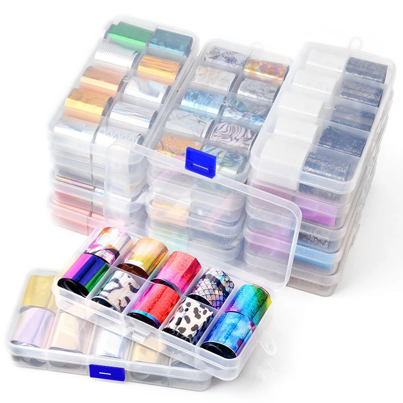 Holographic Brand Name Logo Luxury Transfer Designer Nail Art Foil Sticker For Nails