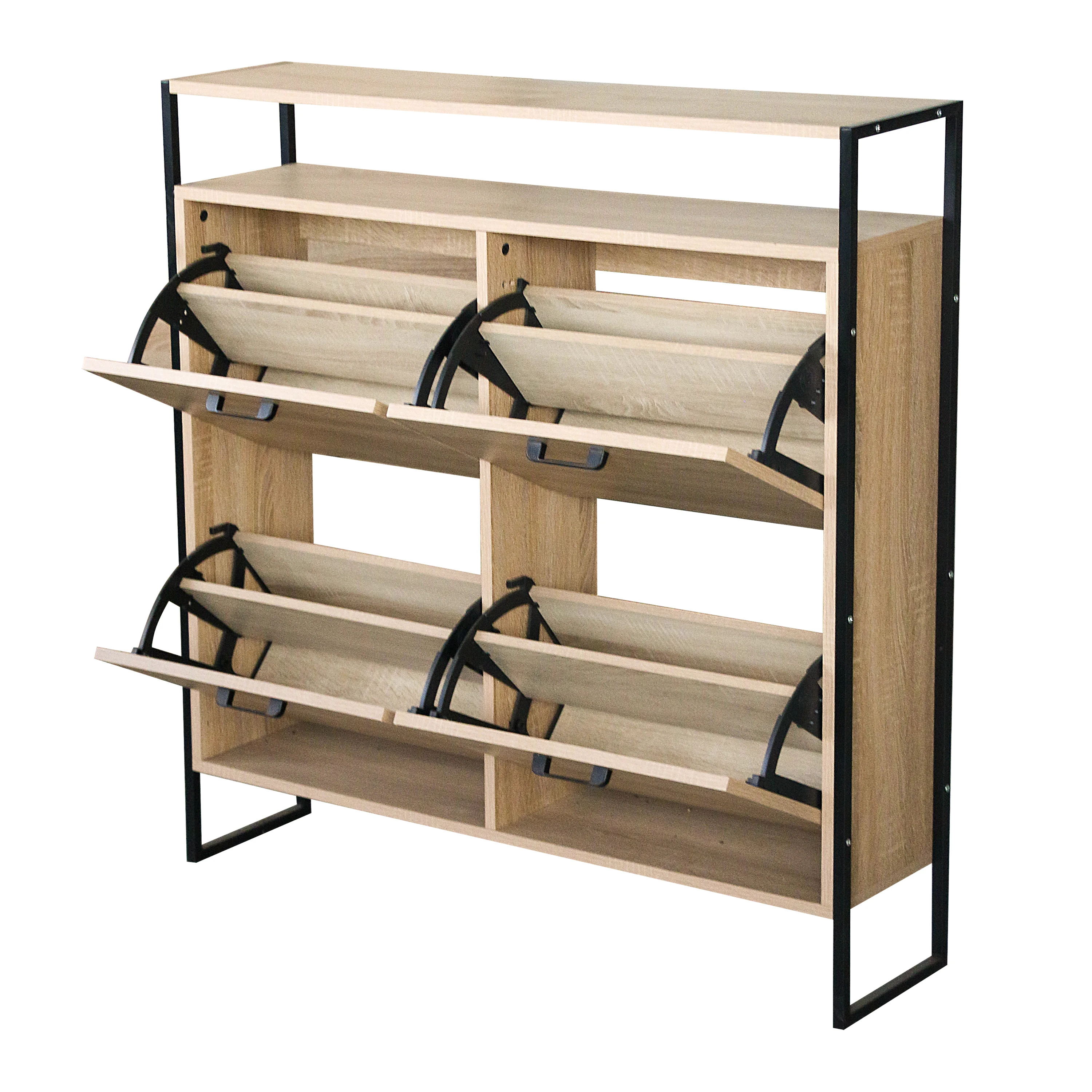 Large 4 Drawers Dresser MDF Wooden Storage Cabinet Metal Legs shoes stand for home  Storage for Bedroom Living Room Cabinet