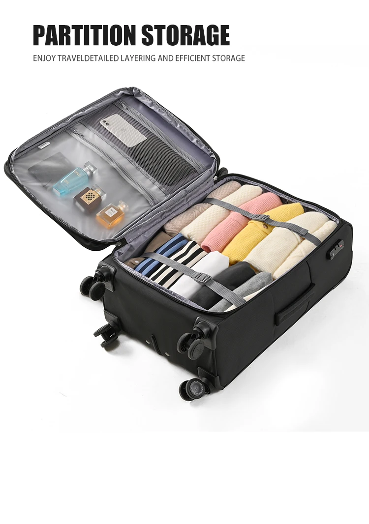 Luggage Set Wholesale Soft Fabric Luggage Lightweight Aluminum Trolley Suitcase