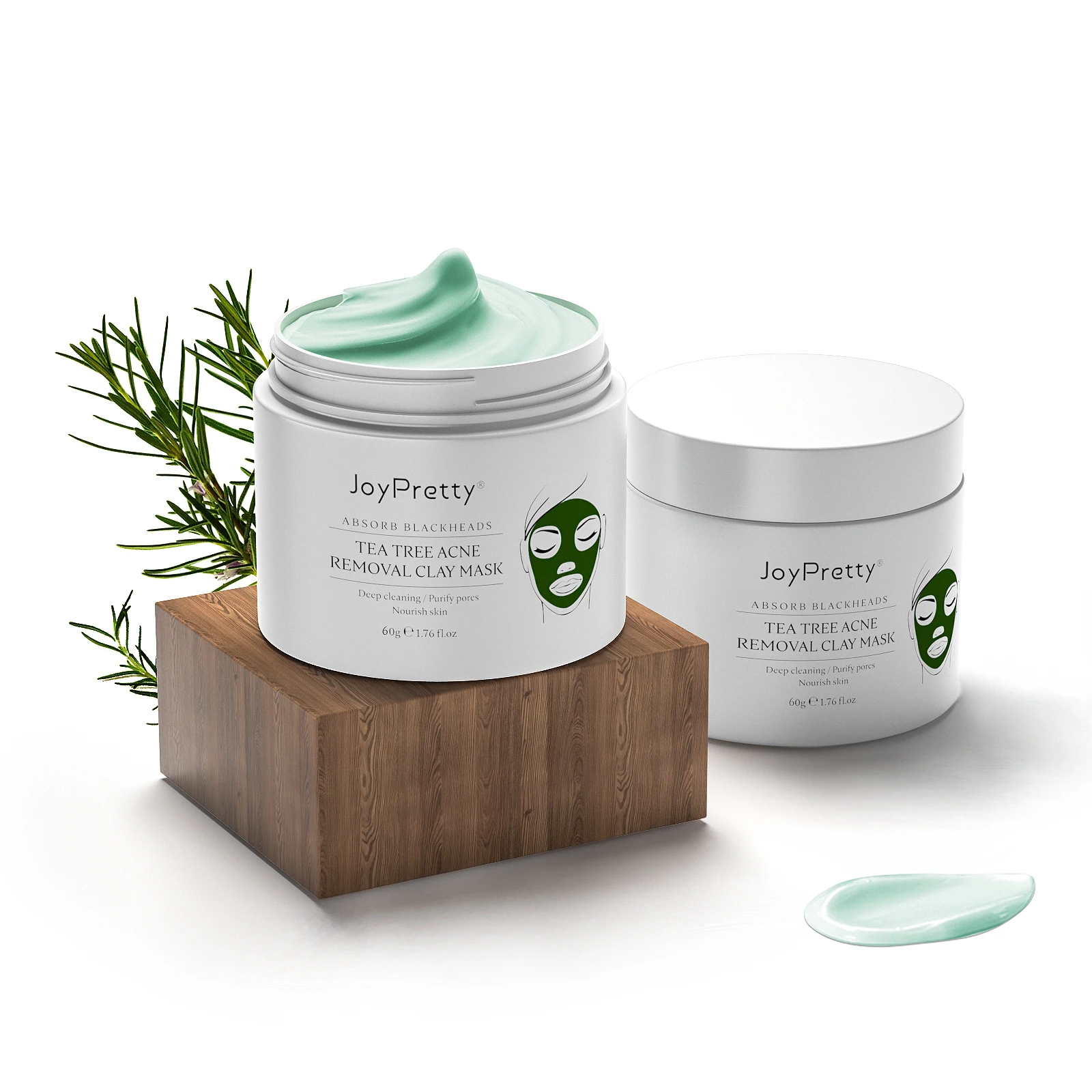 Wholesale organic Natural Herb Anti Acne Treatment Oil Control Deep Cleansing Exfoliating Tea tree acne removal clay mask