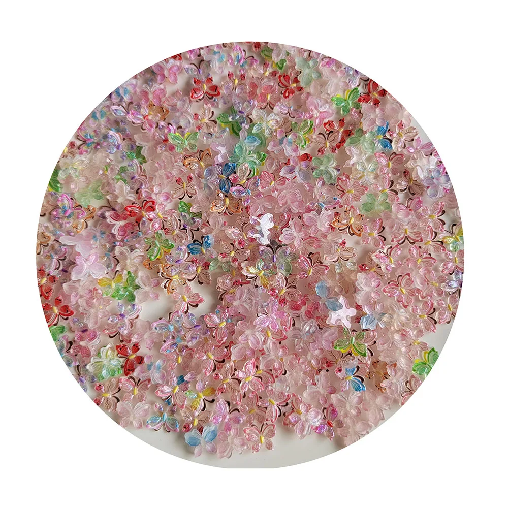 Mini Aurora Glitter Colorful 3D Resin Butterfly Cabochon Resin Filiings for DIY Epoxy Resin Mold Crafts Nail Art Fillers