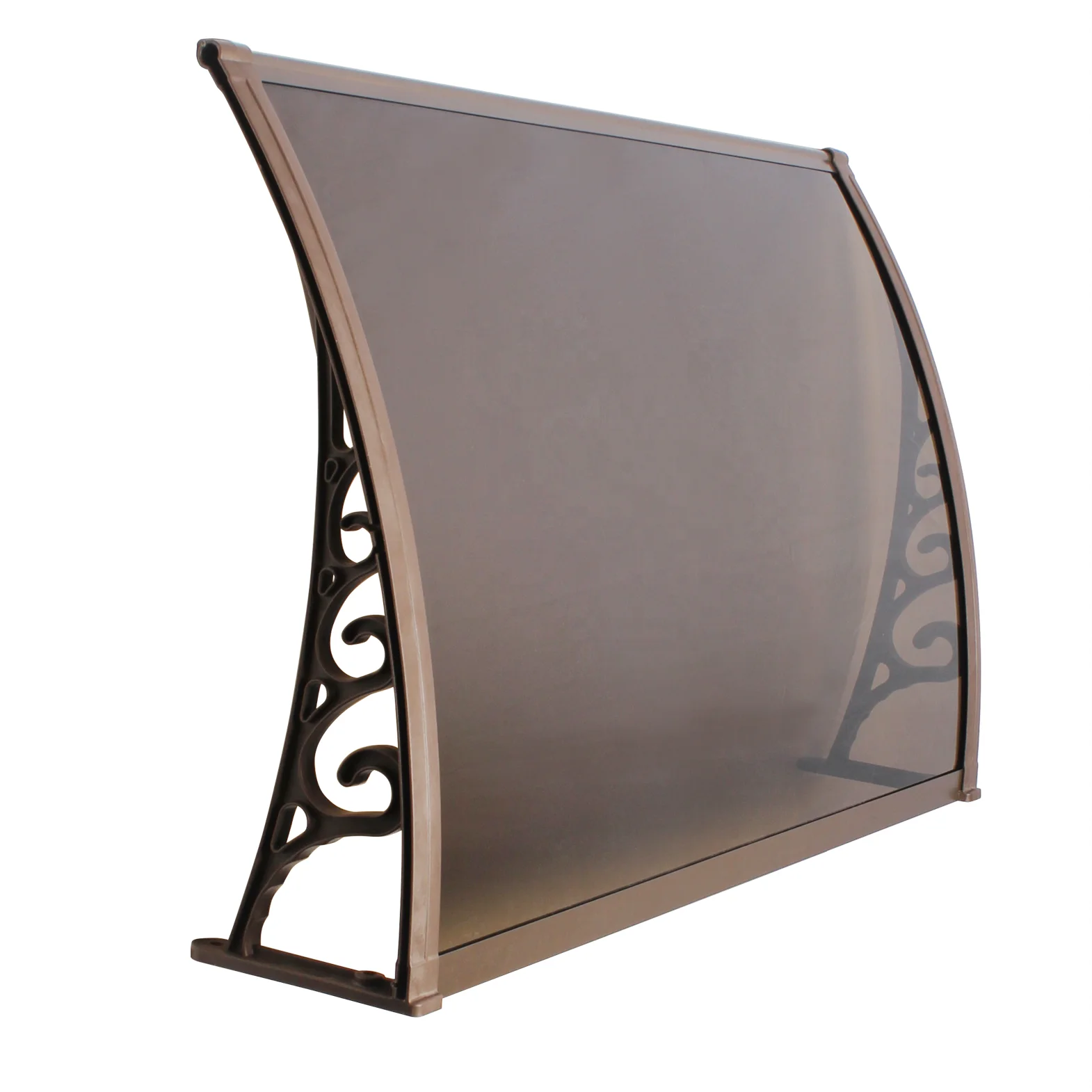 Awning Bended Design For Noise Reduction Engineering Plastic Bracket Polycarbonate Door Canopy Awning
