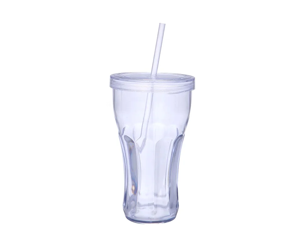 16oz single wall plastic cola cup glass cola cup with straw