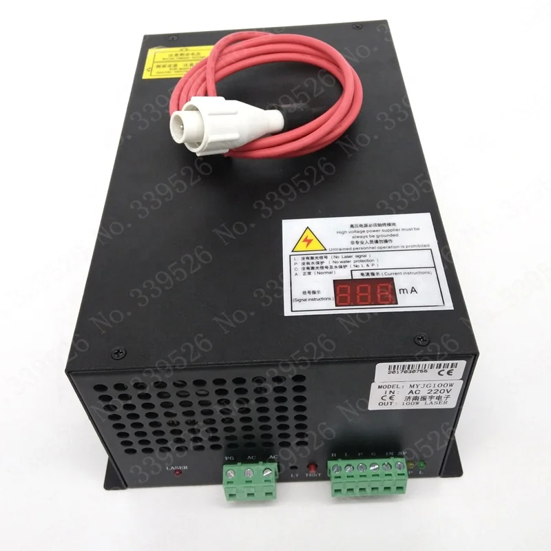 MYJG100W 220v or 110v CO2 Laser power supply for 80w 100W engraving and cutting machine