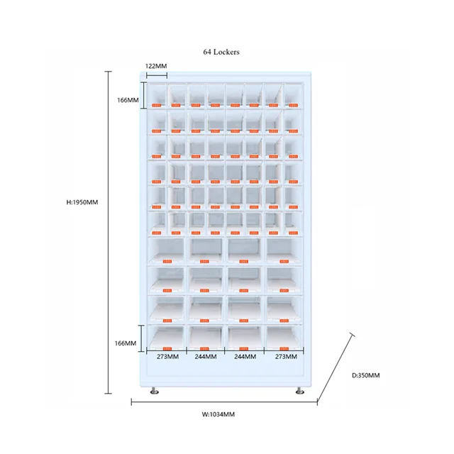 Haloo  64-grid Glass Gift Lattice Cabinet Toys & Shoes Vending Machine  Adult Products Locker Vending Machine