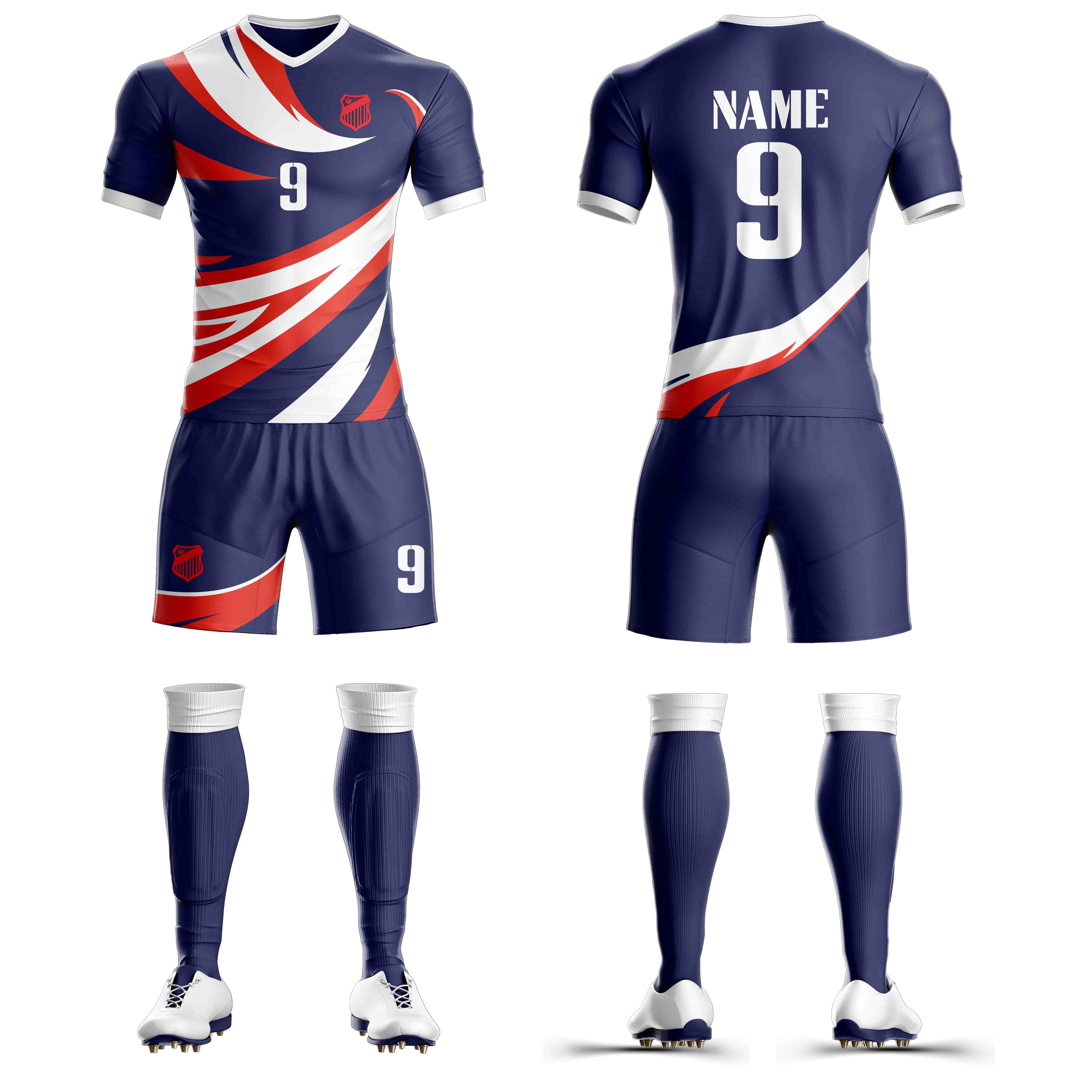 Custom Design Football Uniforms Sublimation Football Jersey & Shorts Sports Men Soccer  Wear