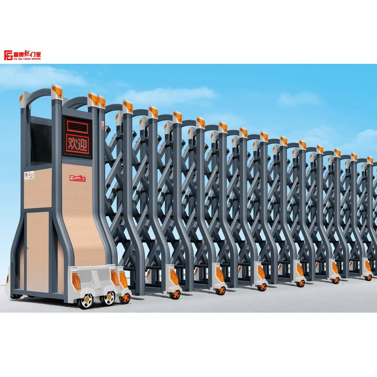
Hot sale retractable gates sliding door motor gate aluminum trackless folding gate by motor operated 