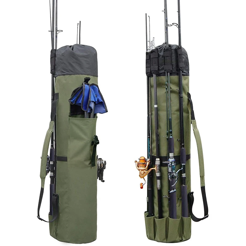 Reel Outdoor Waterproof Oxford Cloth Fishing Tackle Storage Hanging Fly Rod Fishing Bag Carrying