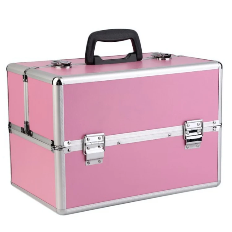 
OEM Makeup Beauty Case Plastic Makeup Display Eyelash Nail Polish Case Aluminum Vanity Makeup Case 