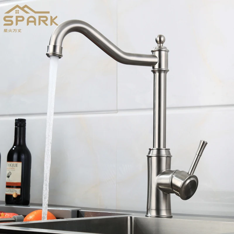 European Swivel Vegetable Basin Faucet 304 Stainless Steel Vintage Kitchen Faucet 1 - 199 Sets