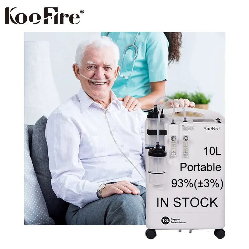 CE Low Noise LCD Display Large Flow Support Machine Portable 10 Liter Oxygen-concentrator Medical Grade 10l Oxygen Concentrators