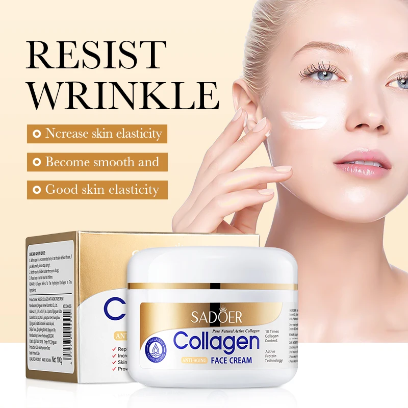 OEM SADOER Natural Organic  Collagen Hydrating Anti Aging Face Whitening Cream For All Skin