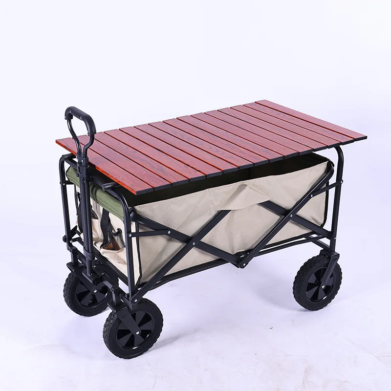 Custom Wholesale Push Pull Collapsible Stroller Cart Camping Outdoor Folding Wagon